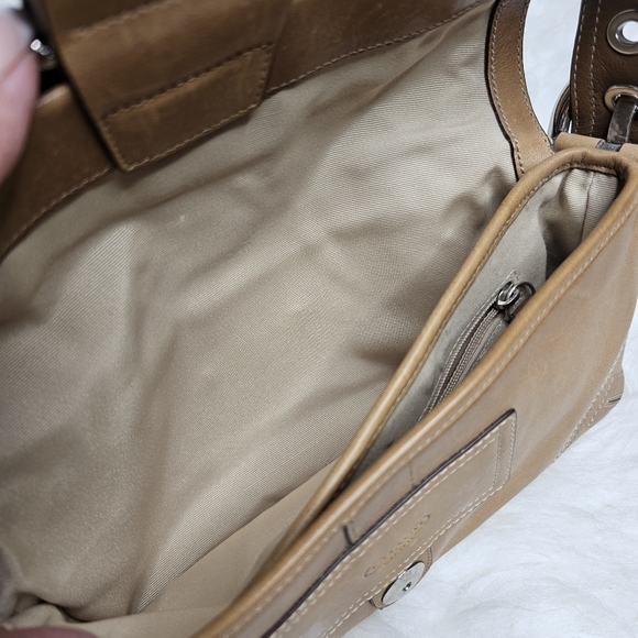 COACH Camel Soho Leather Shoulder Bag L056 8a05 with Scarf and Dustbag - Picture 11 of 16